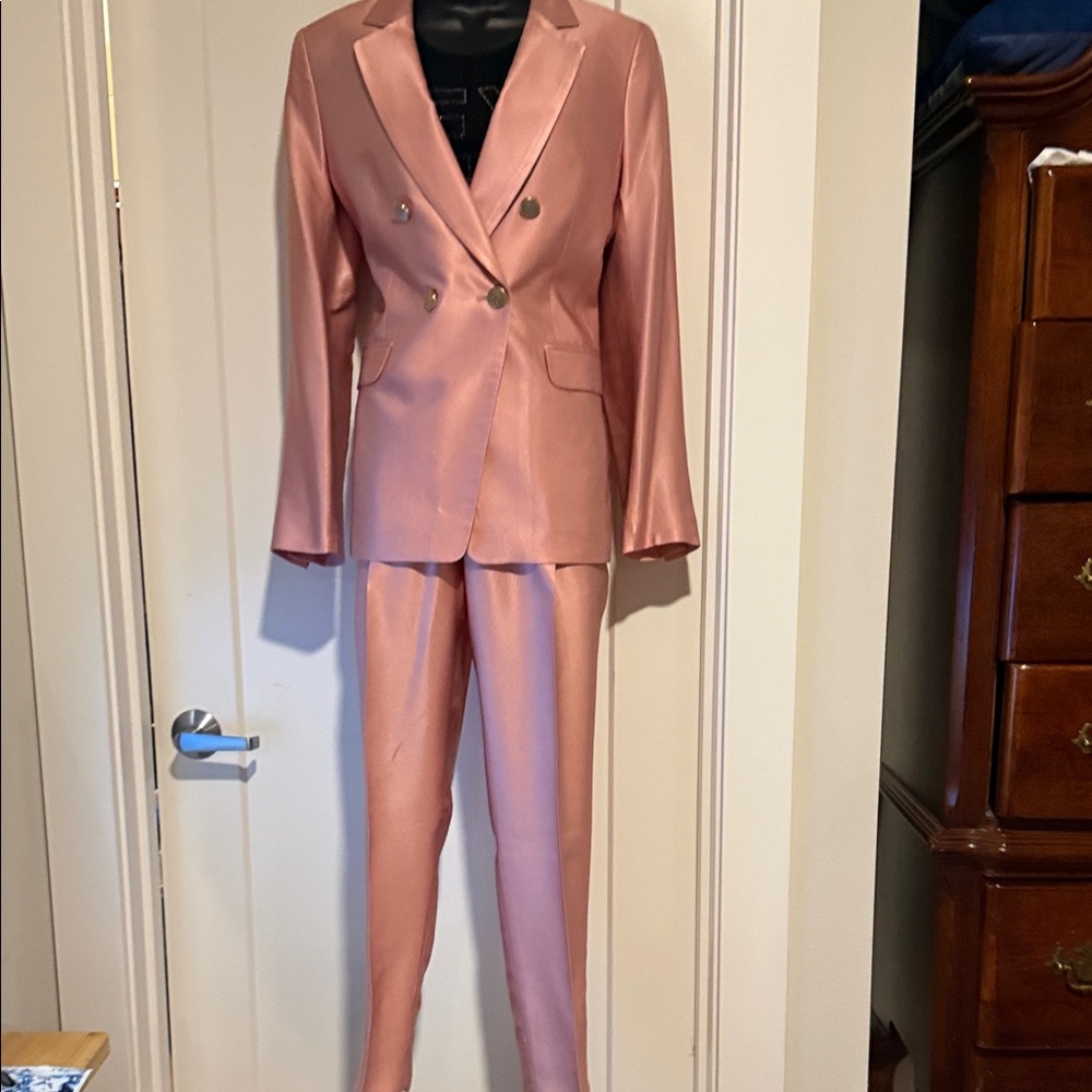 Banana Republic Women’s Blush Double-Breasted Suit w/Free Hat Included